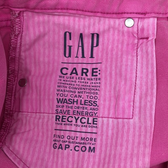 GAP Low Stride Short High Waist Denim Pink Jean Size 28/6R - Picture 9 of 14